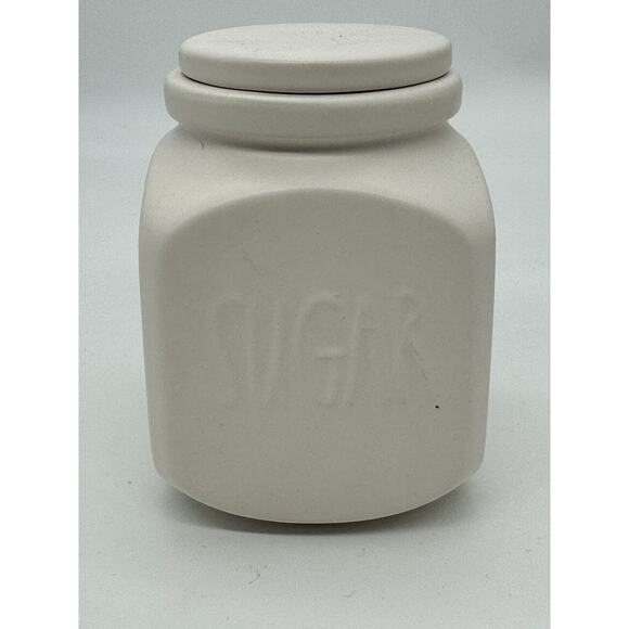Rae Dunn “SUGAR” Embossed Matte Ivory Artisan Farmhouse 2023 EUC - Picture 1 of 8